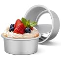 Beasea 4 Inch Cake Pan, 2 Pack Aluminum Alloy Mini Round Cake Pans with Removable Bottom, Cheesecake Tin Mold for Baking Oven Bakeware