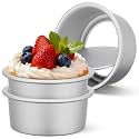 Beasea 4 Inch Cake Pans Set, 3 Pack Aluminum Alloy Mini Round Cake Pans with Removable Bottom, Individual Cheesecake Mold Tin for Baking