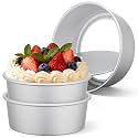 Beasea 8 Inch Cake Pans Set, 3 Pack Aluminum Alloy Round Layer Cake Pan with Removable Bottom for Cheesecake Mold Tin Oven Baking