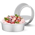 Beasea Round Cake Pans, 2 Pack 10 Inch Aluminum Alloy Large Cheesecake Pan with Removable Bottom, Layer Cake Tin Mold for Baking Oven