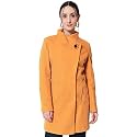 Beatnik Wool Solid Shawl Collar Mustard Women