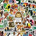 BEATRI Bigfoot Stickers 50Pcs Waterproof Vinyl Bigfoot Outdoor Nature Decor