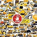 BEATRI Construction Stickers 50pcs Vinyl Waterproof Tractor Digger Decor