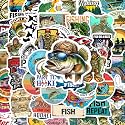 BEATRI Fishing Stickers 50Pcs Vinyl Waterproof Fishing Decor