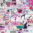 BEATRI Gymnastics Stickers 50Pcs Vinyl Waterproof Gymnastics Gifts Decor