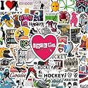 BEATRI Ice Hockey Stickers 50Pcs Waterproof Vinyl Hockey Decor
