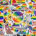 BEATRI LGBT Pride Stickers 50Pcs Vinyl Waterproof Rainbow Decor