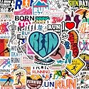 BEATRI Running Sticker 50pcs Vinyl Waterproof Runners Sports Decor