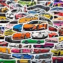 BEATRI Super Car Stickers 50Pcs Waterproof Vinyl Racing Car Sports Decor
