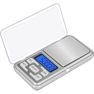 beatsc 200g capacity mini digital scale - portable precision kitchen scale digital small weighing machine with auto calibration tare full capacity operational temp 10-30 degree 200001 g silver