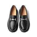 BEAU TODAY Womens Platform Loafers Leather Penny