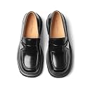 BEAU TODAY Womens Platform Loafers Leather Penny