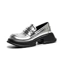 BEAU TODAY Womens Platform Loafers Leather Penny