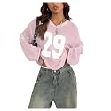 BEAUDRM Women39s Y2k Tops Oversized Crochet Jersey