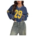 BEAUDRM Women39s Y2k Tops Oversized Crochet Jersey