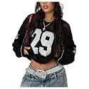 BEAUDRM Women39s Y2k Tops Oversized Crochet Jersey