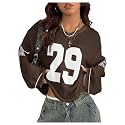 BEAUDRM Women39s Y2k Tops Oversized Crochet Jersey