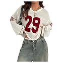 BEAUDRM Women39s Y2k Tops Oversized Crochet Jersey