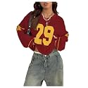 BEAUDRM Women39s Y2k Tops Oversized Crochet Jersey
