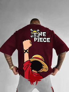 Beaumen Printed Men Round Neck Maroon T-Shirt