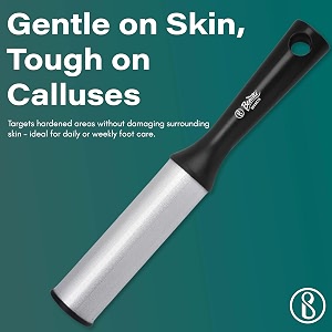 beaut secrets foot filer for dead skin removal  professional pedicure foot scrubber for cracked heels amp callus  stainless steel heel file for men amp women  anti-slip handle  black
