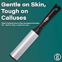 Beauté Secrets Foot Filer for Dead Skin Removal | Professional Pedicure Foot Scrubber for Cracked Heels &amp; Callus | Stainless Steel Heel File for Men &amp; Women | Anti-Slip Handle | Black