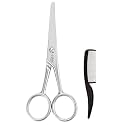 Beauté Secrets Nasal Safety Personal Grooming Scissor for Nose Hair, Beard, Mustache and Eyebrow Round Tip & Heavy Duty For Men & Women Silver