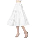 BEAUTELICATE Women 100% Cotton Skirt 3 Tiered A-Line Retro Medieval Skirt
