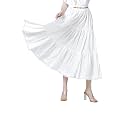 BEAUTELICATE Women 100% Cotton Skirt 3 Tiered A-Line Retro Medieval Skirt