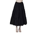 BEAUTELICATE Women 100% Cotton Skirt 3 Tiered A-Line Retro Medieval Skirt