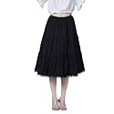 BEAUTELICATE Women 100% Cotton Skirt 3 Tiered A-Line Retro Medieval Skirt