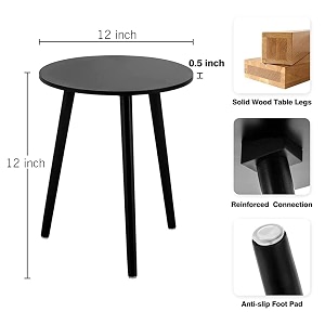 beautiful antique wooden foldable side table  end table  plant stand  stool living room furniture table round shape black