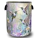 Beautiful Hummingbird Laundry Basket Oxford Cloth Hamper 18.9"x16.5"