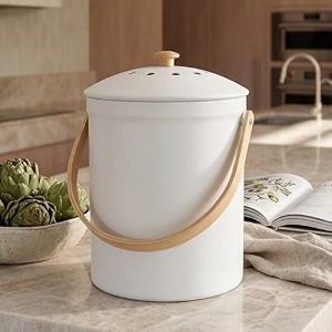 beautiful kitchen compost bin with smell proof lid for your countertop