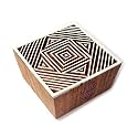 Beautiful Square Geometric Shape Wooden Block for Printing - DIY Henna Fabric Textile Paper Clay Pottery Block Printing Stamp