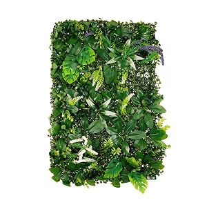 artificial grass mat for home decoration 1 pc  vertical garden with purple flowers  wall plants 60cm x 40cm x 8cm pack of 1