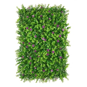 beautifulwalls artificial wall grass 12 pcs for home decoration grass mat for wall vertical garden artificial plants purple flowers design 60cm x 40cm x 8cm pack of 12