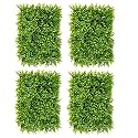 BeautifulWalls Artificial Wall Grass (4 Pcs) for Home Decoration, Grass Mat for Wall, Vertical Garden Artificial Plants (Natural Green Design, 60cm X 40cm X 8cm, Plastic, Pack of 4)