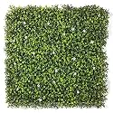 Artificial Wall Grass (7 Pcs) for Home Decoration, Grass Mat for Wall, Vertical Garden Artificial Plants (Lemon, Green and White Design, 50cm X 50cm X 5cm, Plastic, Pack of 7)