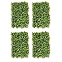 BeautifulWalls Artificial Wall Grass for Home Decoration (4 Pcs) I Grass Mat for Wall I Vertical Garden Artificial Wall Plants (Green with Purple Flowers, 60cm X 40cm X 8cm, Pack of 4)