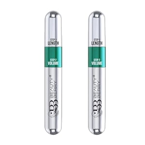 beauty berry twin turbo volumizing and lengthening mascara combo pack of 2  black 30ml  long lasting lightweight quick drying smudge proof amp waterproof  2-in-1 mascara for women 30ml