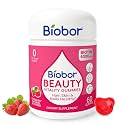 Biobor Hair Skin & Nails Gummies, 6000 mcg Biotin for Beauty Support, 60 Ct