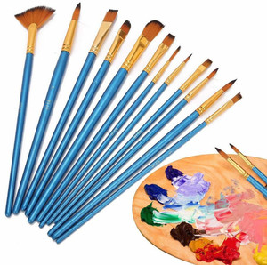 beauty hub decor painting brushes professional round pointed nylon hair for acrylic oil painting