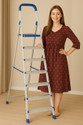 Bebop 7 Step Aluminium Ladder for Home & Kitchen Use with Wide Anti-Slip Steps & Shoes Aluminium Ladder