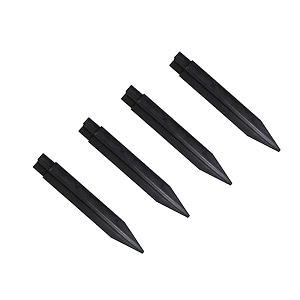 4 pcs plastic spikes solar torch lights replacement abs ground stakes