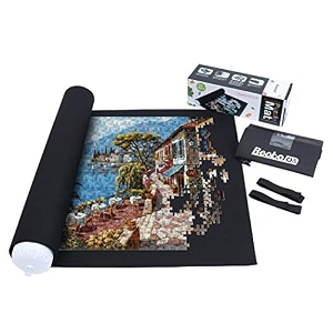 becko puzzle roll jigsaw storage felt mat jigroll up to 1500 pieces environmental friendly material for jigsaw puzzle player box with drawstring storage bag