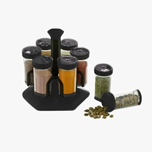 spice rack blackpack of 6plastic revolving masala rackupright round spice rackessential kitchen spice organizerrotating spice rackcountertop rack kitchenwedding gift - tiered shelf