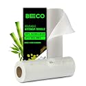 Beco Reusable Kitchen Towel Roll-4000 Times Washable|Soft &amp; Highly Absorbent|Better Alternative to Dishcloth, Kitchen Tissue Paper Roll/Paper Towel|Eco Bamboo Wipes for Home Cleaning|40 Sheets