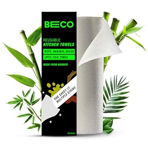 beco reusable kitchen towel roll-2000 times washablesoft amp highly absorbentbetter alternative to dishcloth kitchen tissue paper rollpaper towel eco bamboo wipes for home cleaning20 sheets