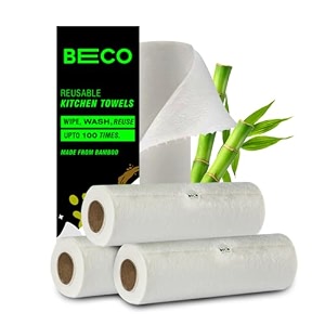 beco reusable kitchen towel roll-8000 times washablesoft amp highly absorbentbetter alternative to dishcloth kitchen tissue paper rollpaper toweleco bamboo wipes for home cleaning80 sheets